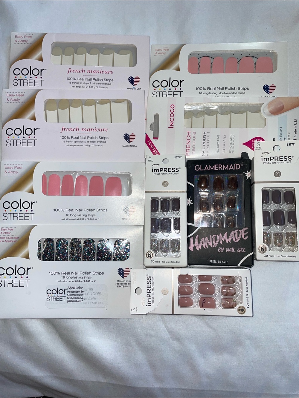 Cool Street & Other Brands Press On Nails. New In Packages. Various Colors.